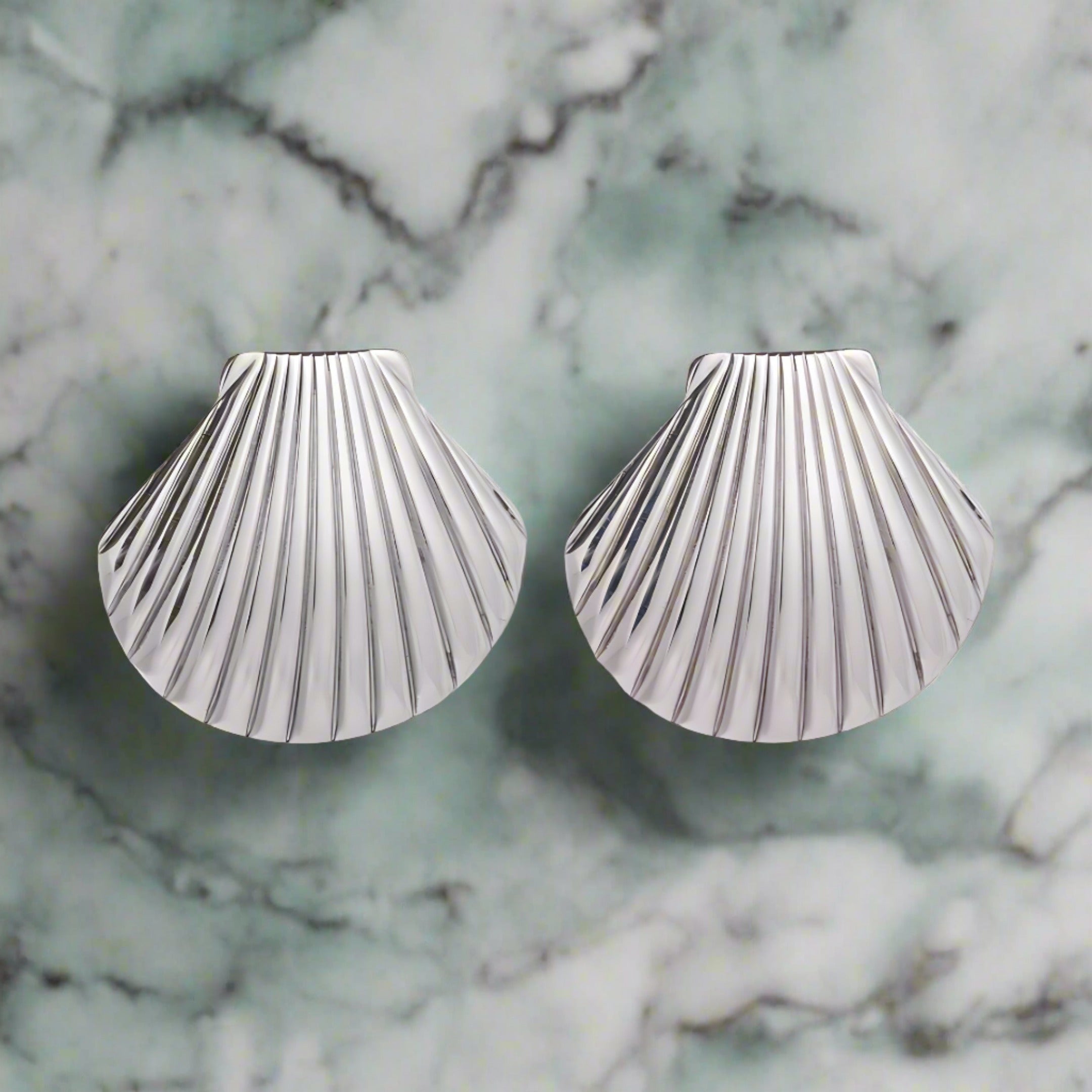 Silver Seashell Earrings