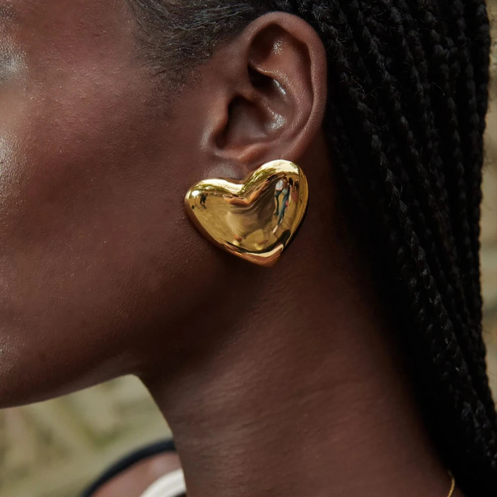 Gold Heart Earrings