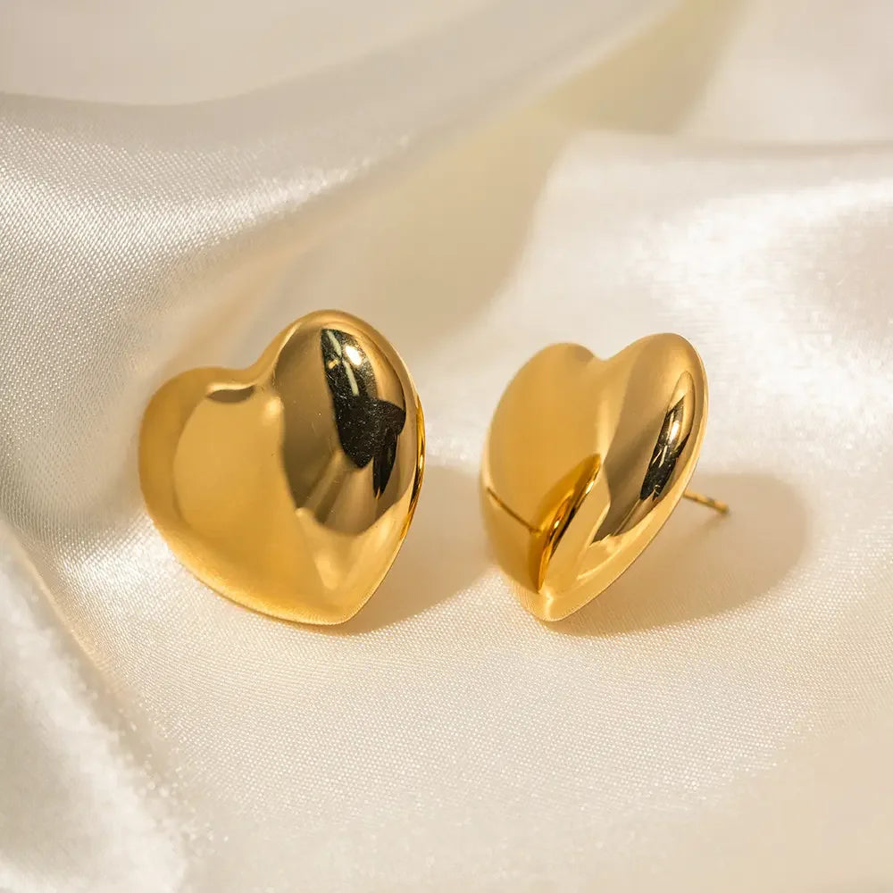 Gold Heart Earrings