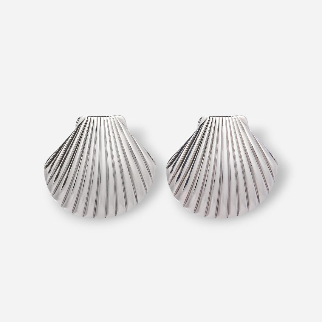 Silver Seashell Earrings