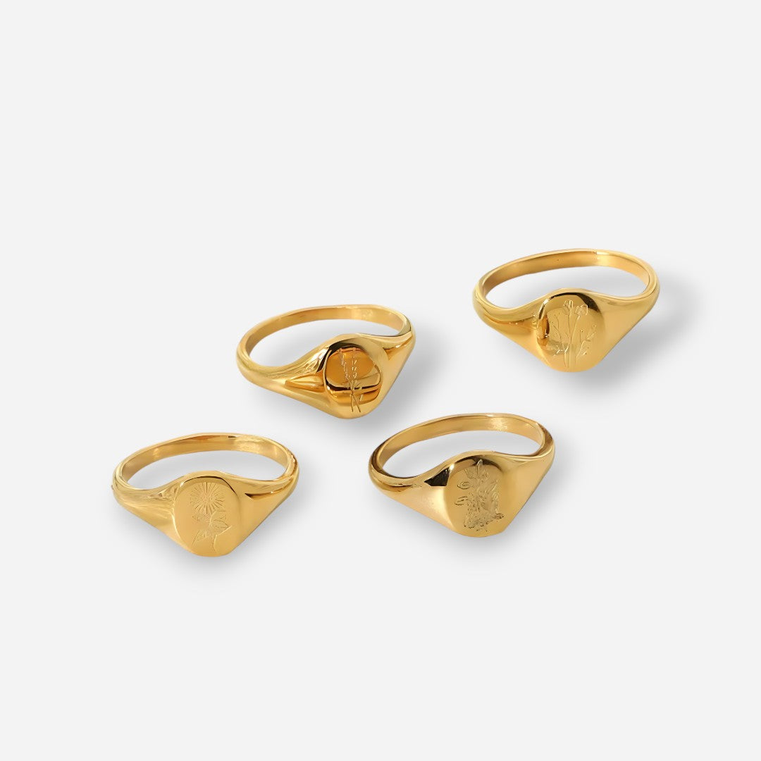 Golden Blossom Rings