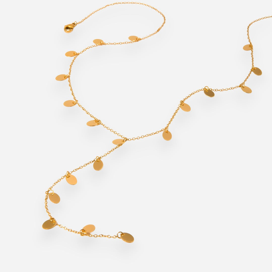 Golden Drape Disc Necklace