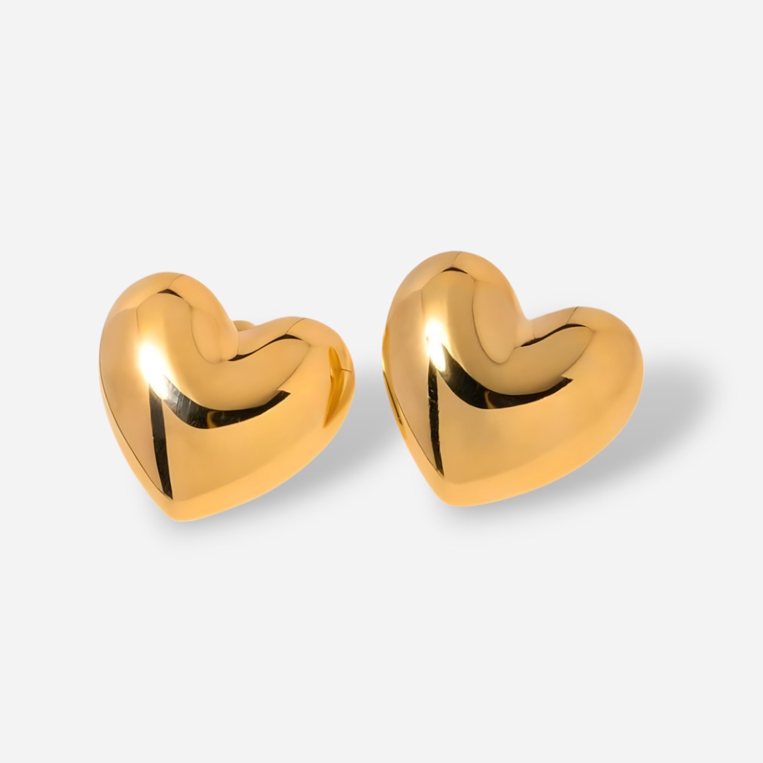 Gold Heart Earrings