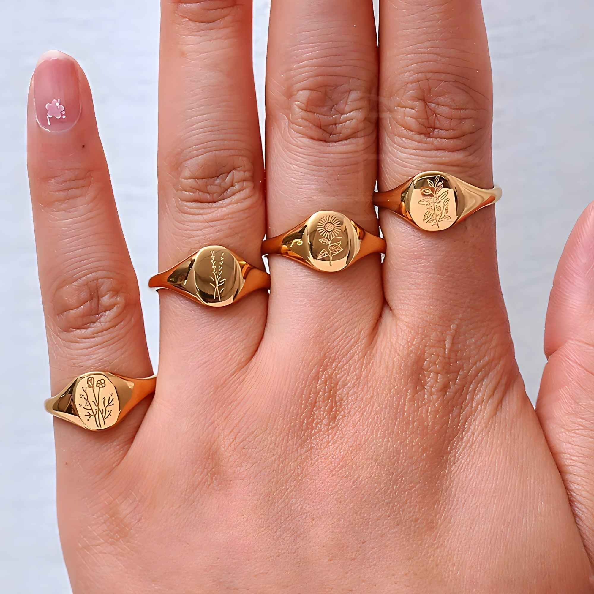 Golden Blossom Rings