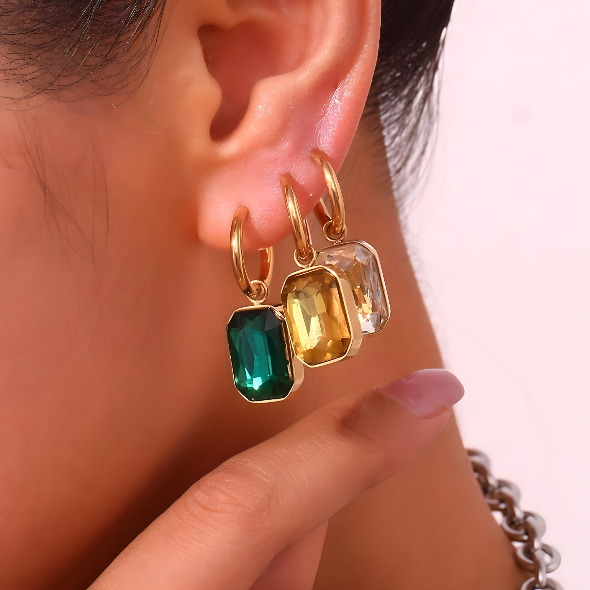 Halo Gem Earrings