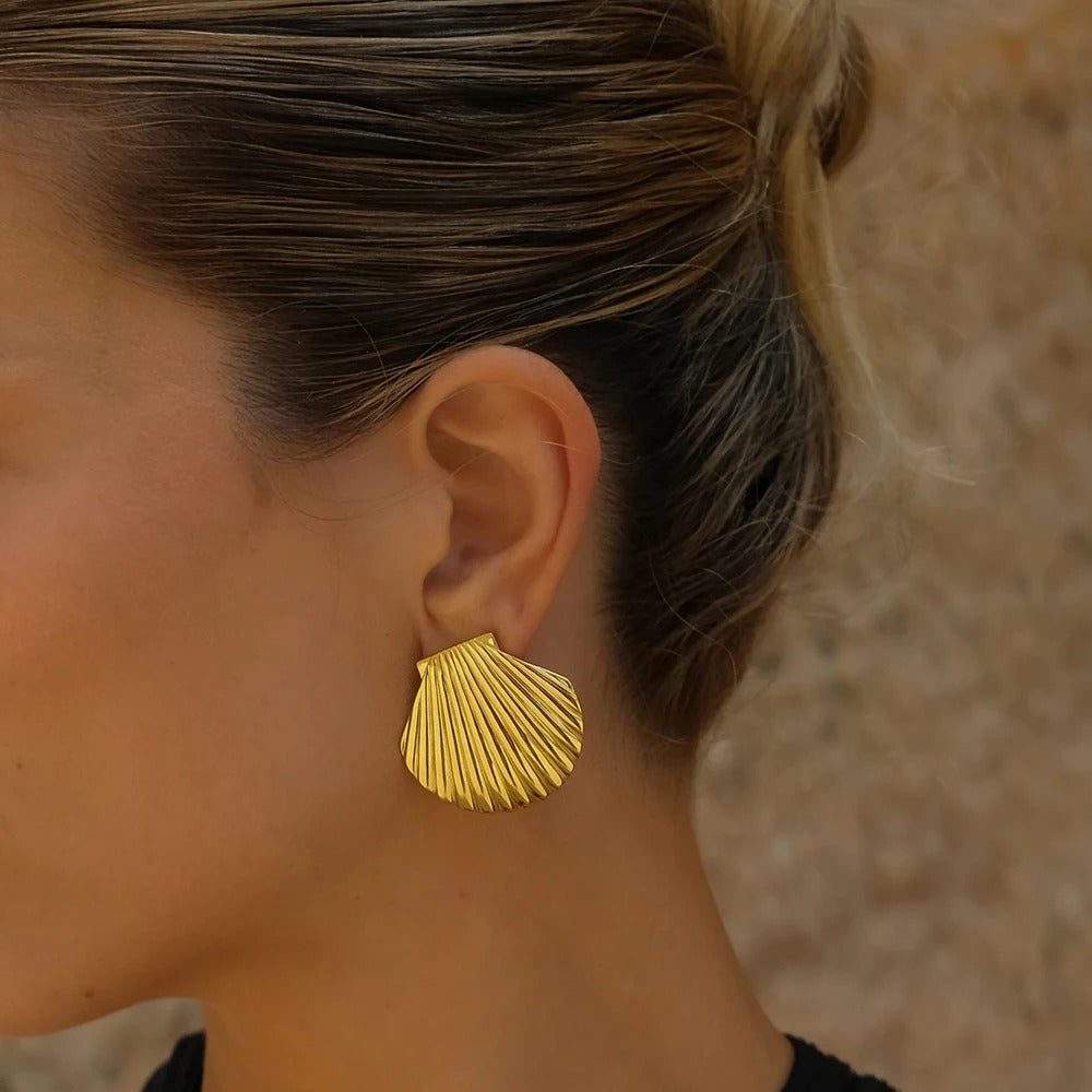 Gold Seashell Earrings